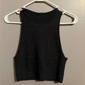 Charcoal grey Sleeveless Knit Top
